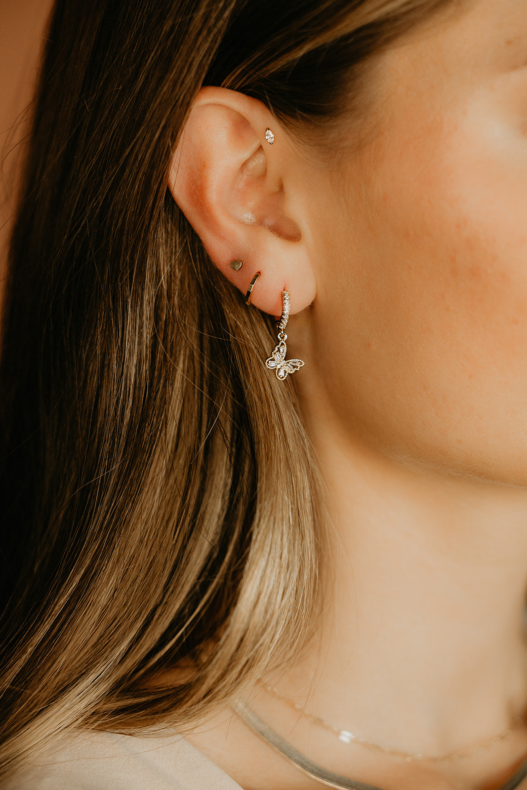 Heart Flat Back Stud