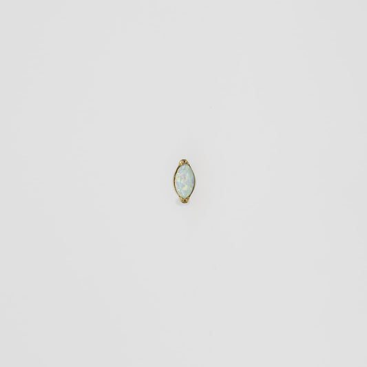 Marquise Opal Flat back Stud