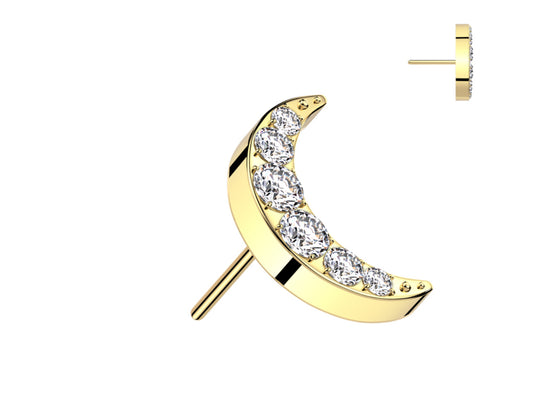 Gold Diamond Crescent Moon