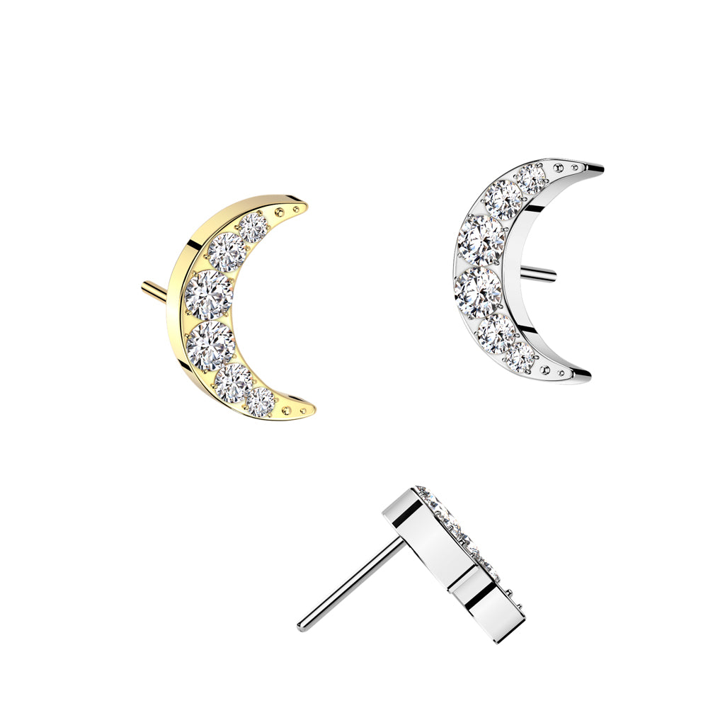 Gold Diamond Crescent Moon